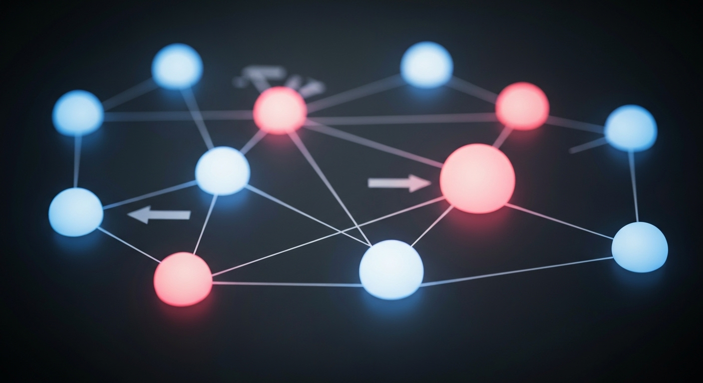 Diagram showing interconnected elements in a structure, highlighting relationships and hierarchy through visual connections.