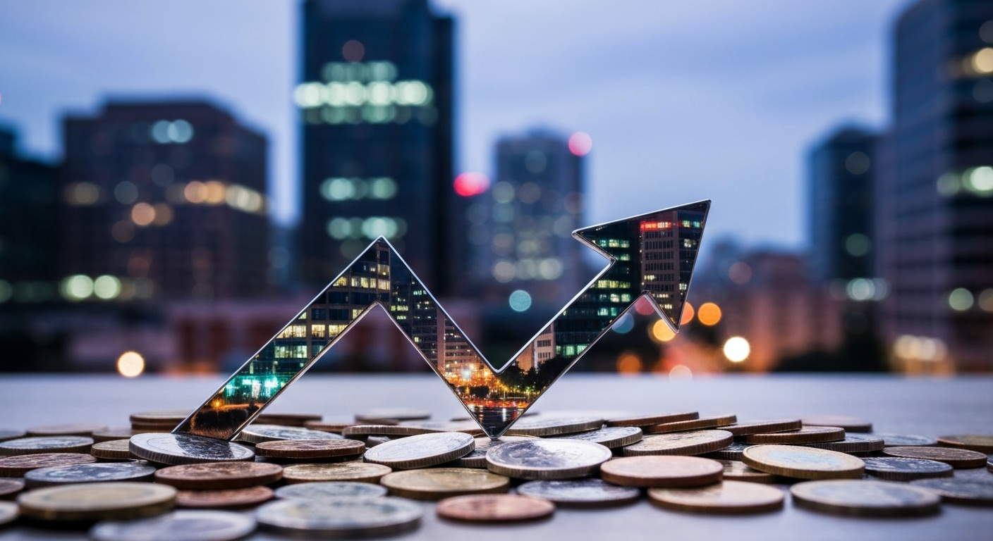Arrow pierces coin pile, symbolizing ROI growth and increased offer acceptance in 2023.