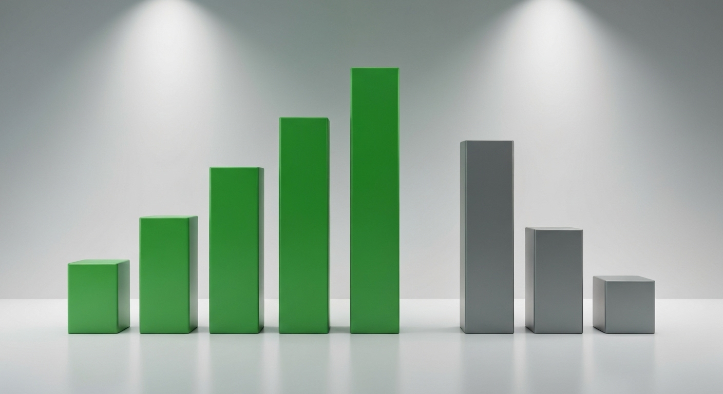 Bar graph comparing higher return on investment (ROI) for companies with training programs.